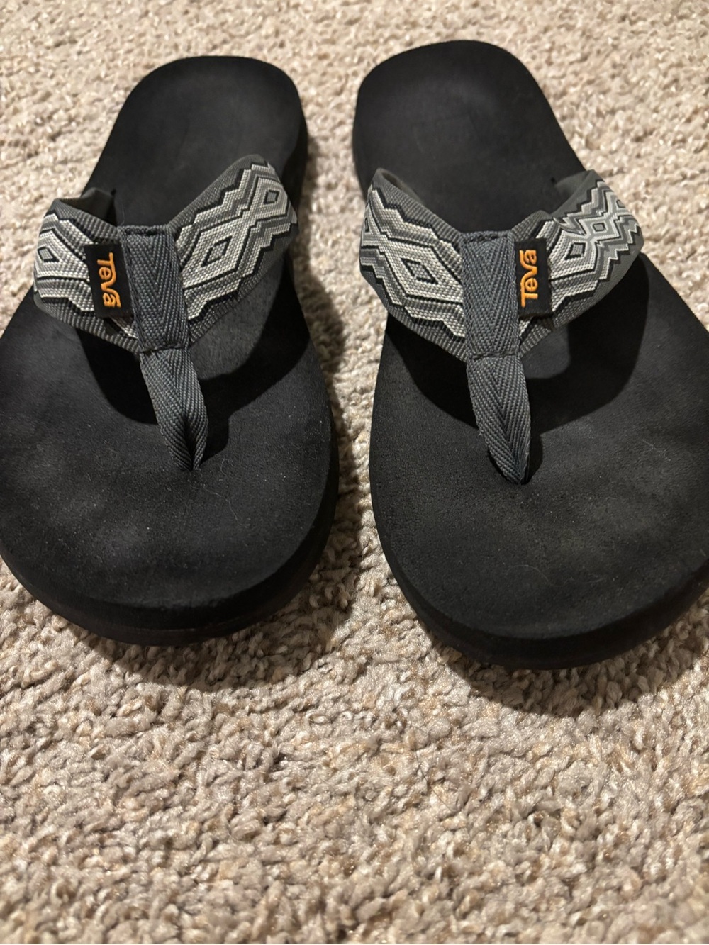 Men’s Teva Black Sandals with Gray Patterned Webbing - Picture 6 of 8